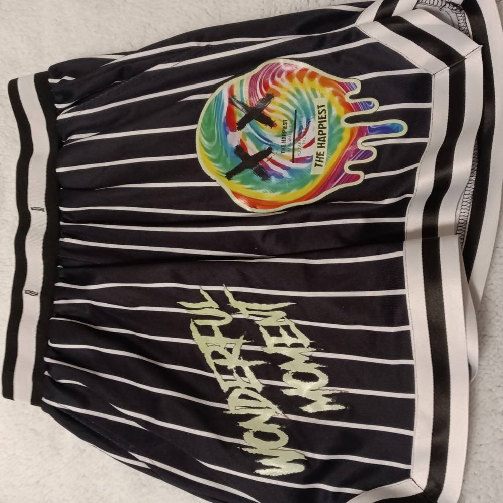 SHEIN Black and White Striped Shorts